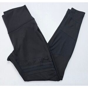 Lululemon High Times Pant Mesh Black Moto Leggings High Rise Size 10